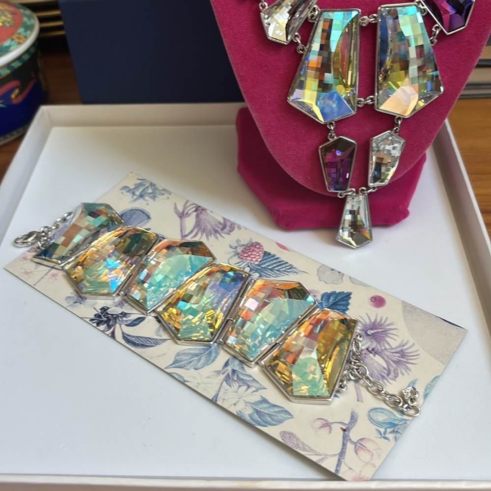 Authentic Swarovski Multicolor Statement Necklace… - image 8